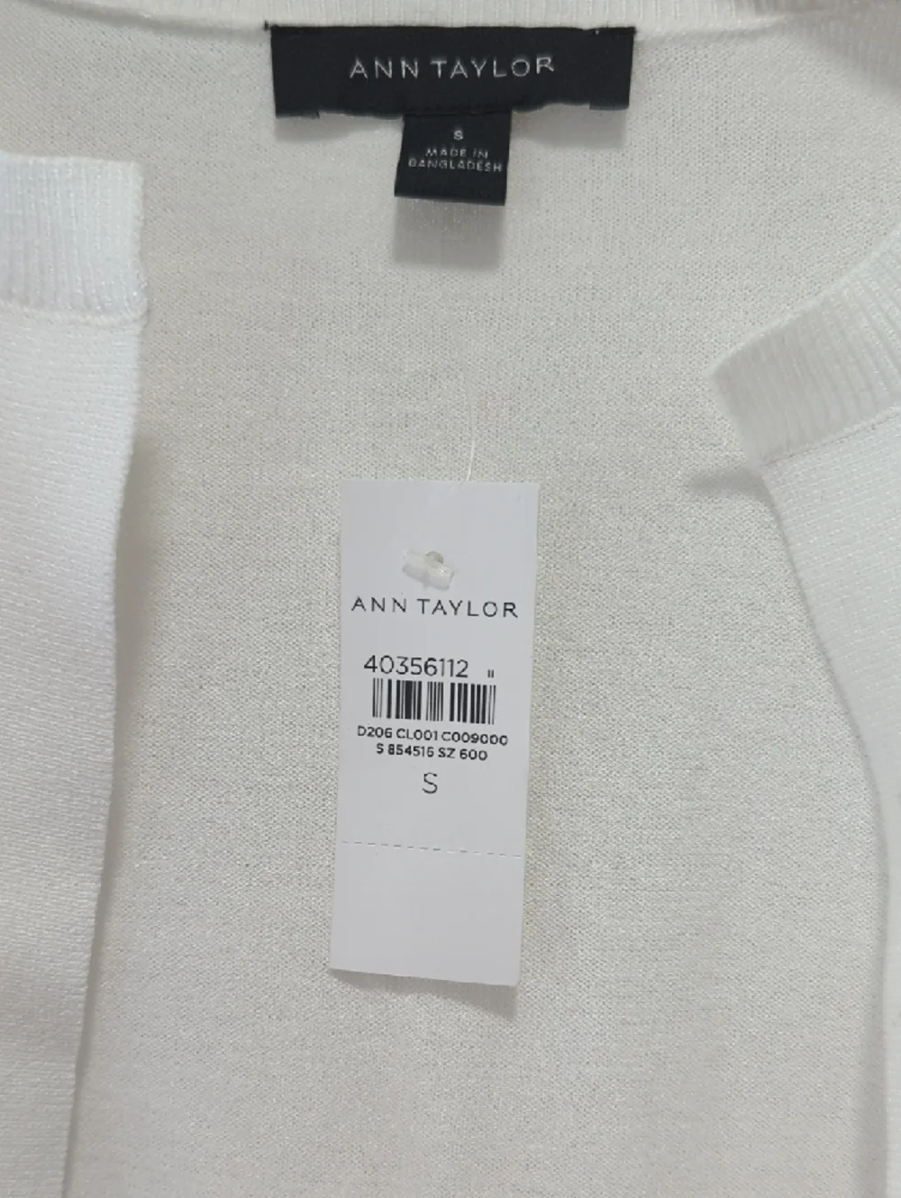 Ann Taylor White Open-Front Knit Cardigan with Crew Neckline Size Small - Picture 3 of 10